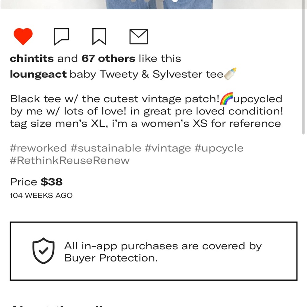 Depop Reworked Upcycled Black Tweety & Sylvester Vintage T-Shirt Unisex size XL - Picture 6 of 6